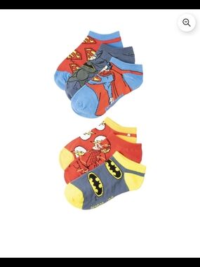 NWT DC Comics Justice League Boys Socks 6-Pack NWT Size LG 3-9 Superman Batman